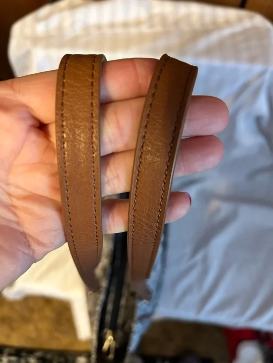 Sakroots Black & White Floral Canvas Tote with Tan Trim - Picture 6 of 10